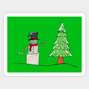 Christmas Snowman Bot Magnet